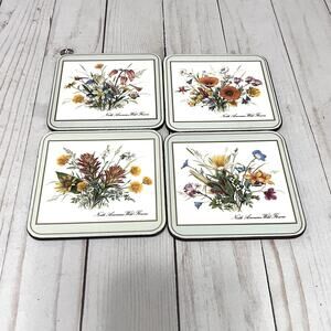 Vintage Pimpernel Coasters Set of 4 Wild Flowers Cork Back Cottage Core Coasters